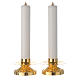 Pair of candlesticks in brass with PVC candle and cartridge s1