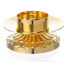 Kerzenhalter im Empire-Stil, Messing vergoldet, für 8 cm Kerze
