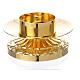 Empire style candle holder in golden brass s1