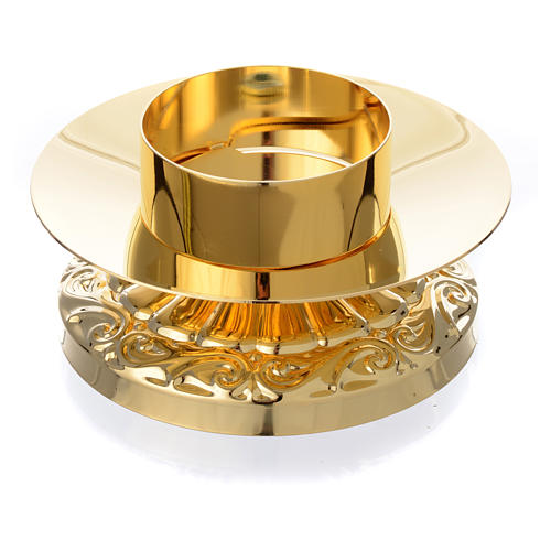 Empire style candle holder in golden brass 2