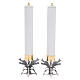 Pair of candlesticks in silver pewter with candle s6