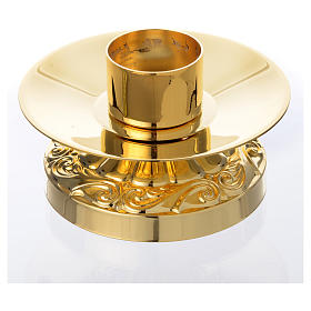 Candeliere impero ottone dorato per candele diam 4 cm