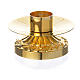 Candeliere impero ottone dorato per candele diam 4 cm s1