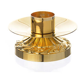 Empire style candle holder in golden brass for 4cm candles