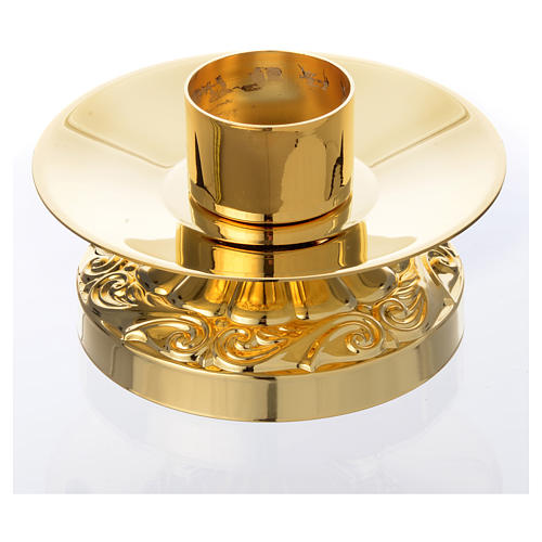 Empire style candle holder in golden brass for 4cm candles 2