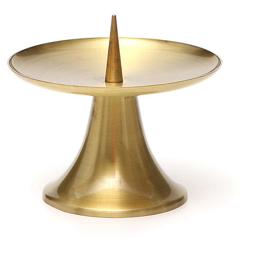 Candle holder with pin in bronzed brass, Molina 3