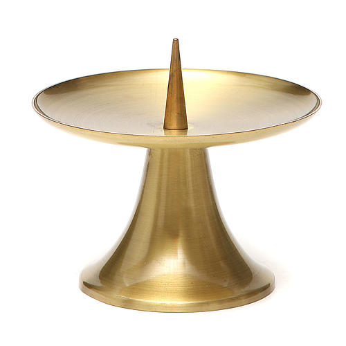Candle holder with pin in bronzed brass, Molina 1
