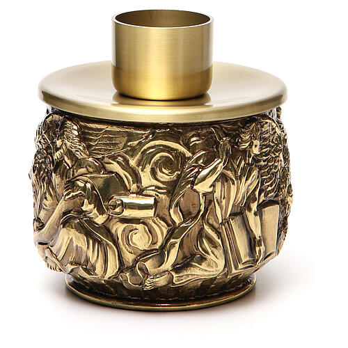 Kerzenhalter Molina aus Resin mit Kerzentülle aus Messing, 5 cm – Evangelisten 2