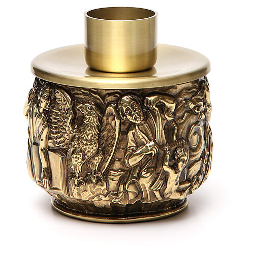 Kerzenhalter Molina aus Resin mit Kerzentülle aus Messing, 5 cm – Evangelisten 3