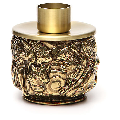 Kerzenhalter Molina aus Resin mit Kerzentülle aus Messing, 5 cm – Evangelisten 4