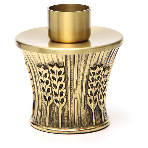 Kerzenleuchter Molina aus goldfarbenem Messing mit Ährenmotiv 16