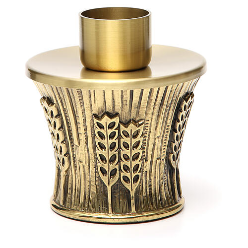 Kerzenleuchter Molina aus goldfarbenem Messing mit Ährenmotiv 19