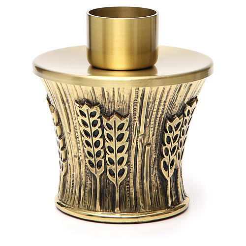 Candeliere Molina ottone dorato spighe 1