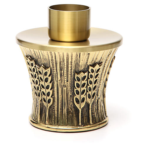 Candeliere Molina ottone dorato spighe 3