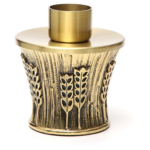 Candeliere Molina ottone dorato spighe 4