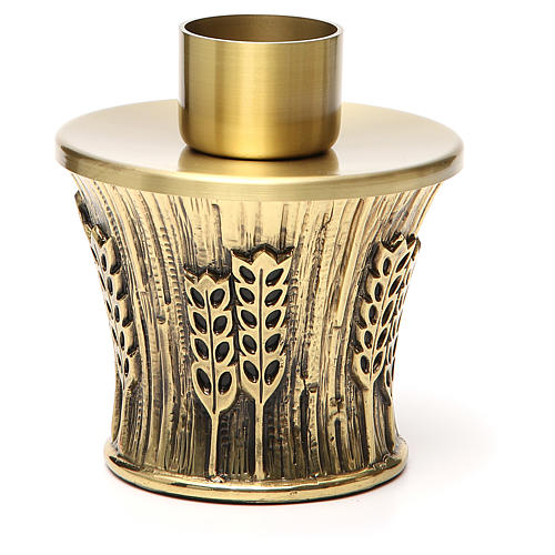 Candeliere Molina ottone dorato spighe 5