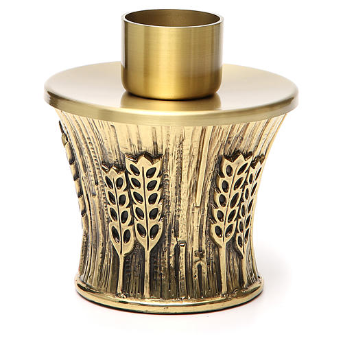 Candeliere Molina ottone dorato spighe 6