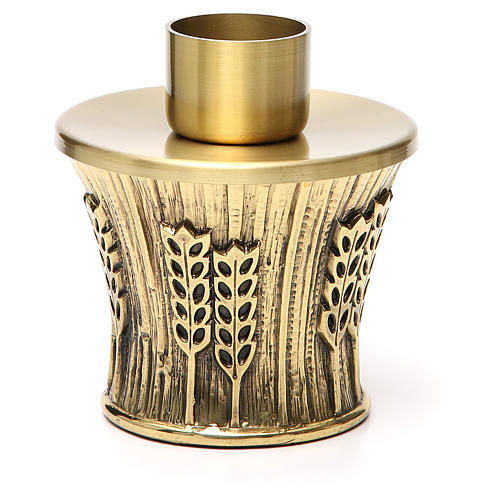 Candeliere Molina ottone dorato spighe 10