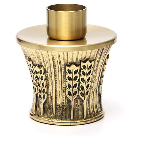 Candeliere Molina ottone dorato spighe 13