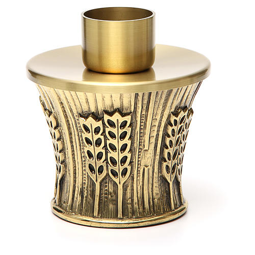 Candeliere Molina ottone dorato spighe 15
