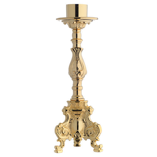 STOCK, rococo style candlestick, smooth finish 20cm 2