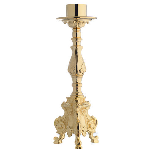 STOCK, rococo style candlestick, smooth finish 20cm 1
