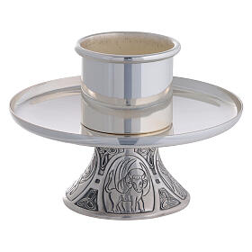 Candeliere Molina in ottone argentato Quattro Evangelisti
