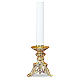 Candeliere metallo stile gotico ottone dorato h 50 cm s1