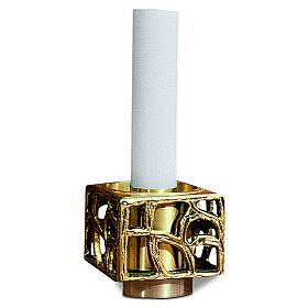 Kerzenständer aus vergoldetem gegossenem Messing 10x10x10 cm