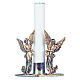 Porte-bougie anges laiton moulé doré h 17 cm s1