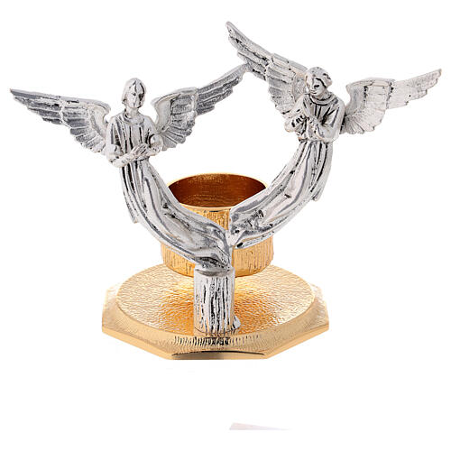 Engelsleuchter aus gegossenem Messing 1 Kerzenhalter mit einer Höhe von 13 cm 1