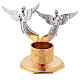 Candlestick in cast brass with angels 13cm, 1 arm s4