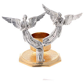 Candlestick in cast brass with angels 13cm, 1 arm