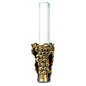 Kerzenhalter Trauben aus gegossenem vergoldetem Messing h 16 cm