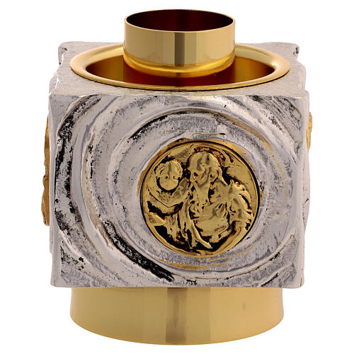 Chandelier en laiton moulé bicolore 9x9x9 cm 5