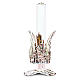 Candeliere stilizzato ottone fuso argentato h 20 cm s1