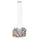 Portacandela decorato ottone fuso argentato h 11 cm s1