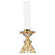 Candle holder in gold cast brass 15cm height s1
