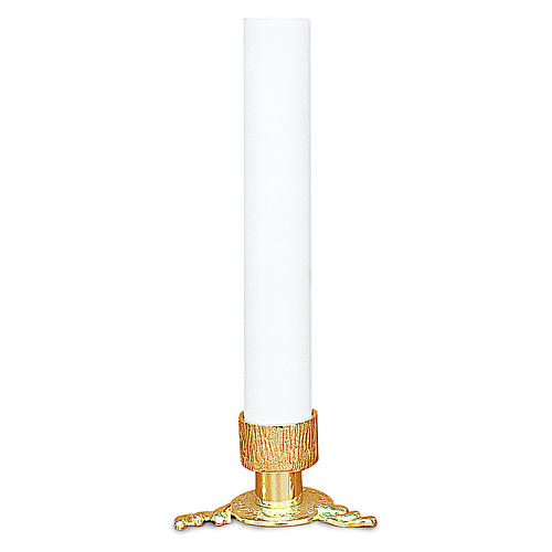 Candlestick in golden cast brass 6cm 1