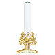 Candeliere decori ottone dorato fuso h 13 cm s1