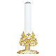 Candelabra with decorations in gold cast brass 13cm s1
