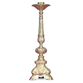 Baroque candelabra in gold cast brass 50cm