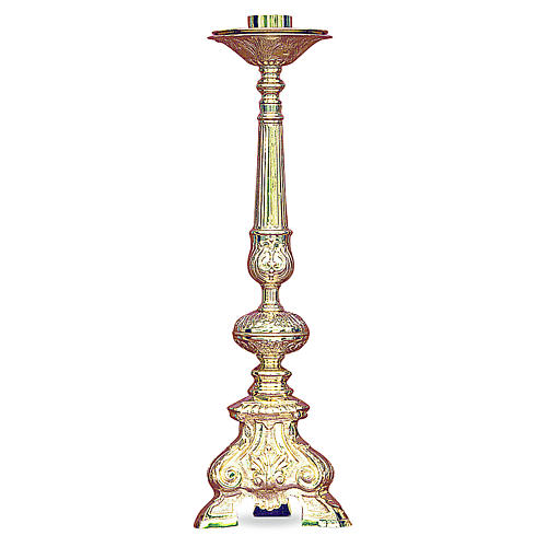 Baroque candelabra in gold cast brass 50cm 1