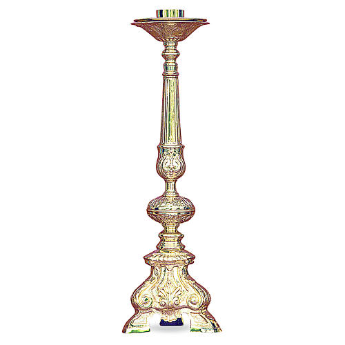 Candeliere barocco 50 cm ottone dorato fuso 1