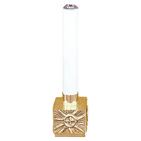 Candlestick in golden cast brass 8.5x8.5x8.5cm