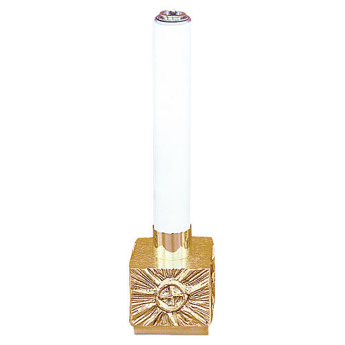 Candlestick in golden cast brass 8.5x8.5x8.5cm 1