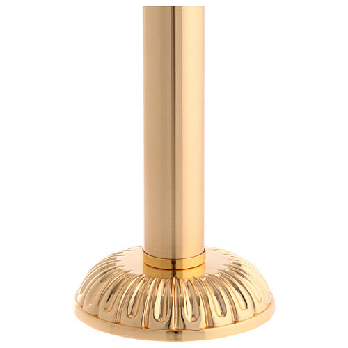 Processional candle in gold cast brass 54cm 3