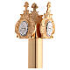 Processional candle in gold cast brass 54cm s4