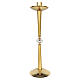 Processional candle in cast brass with knop in crystal 57cm s1