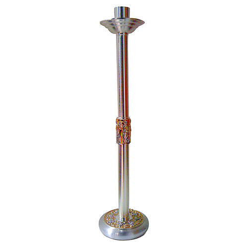 Candeliere processionale 4 Evangelisti ottone bicolore h 60 cm 1